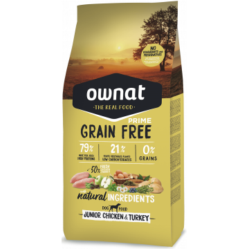 Ownat Prime Grain Free Junior Frango e Peru 14 kg