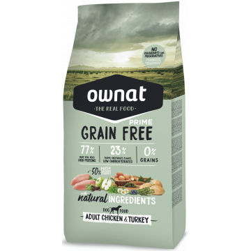 Ownat Prime Grain Free Adulto Frango e Peru 14 kg