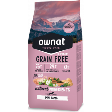 Ownat Prime Grain Mini Adulto Sem Cordeiro 3 kg